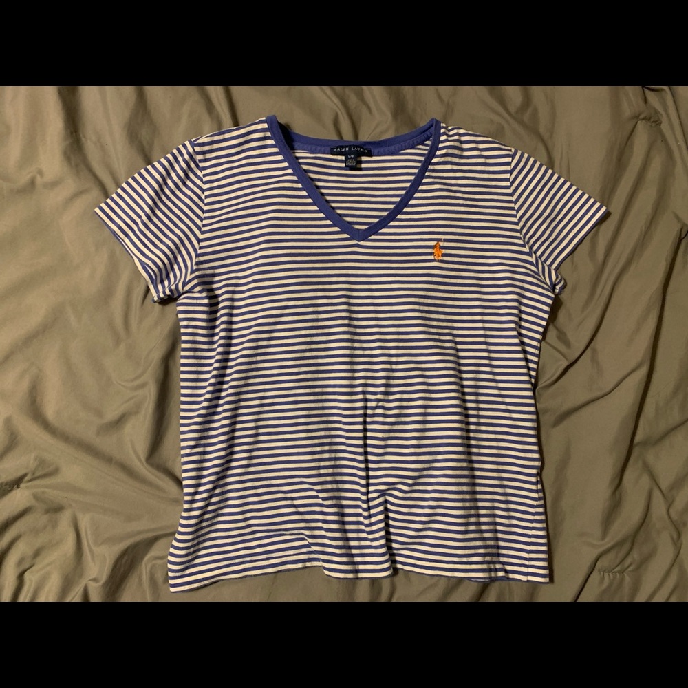 Polo by Ralph Lauren Blue and White Striped Shirt